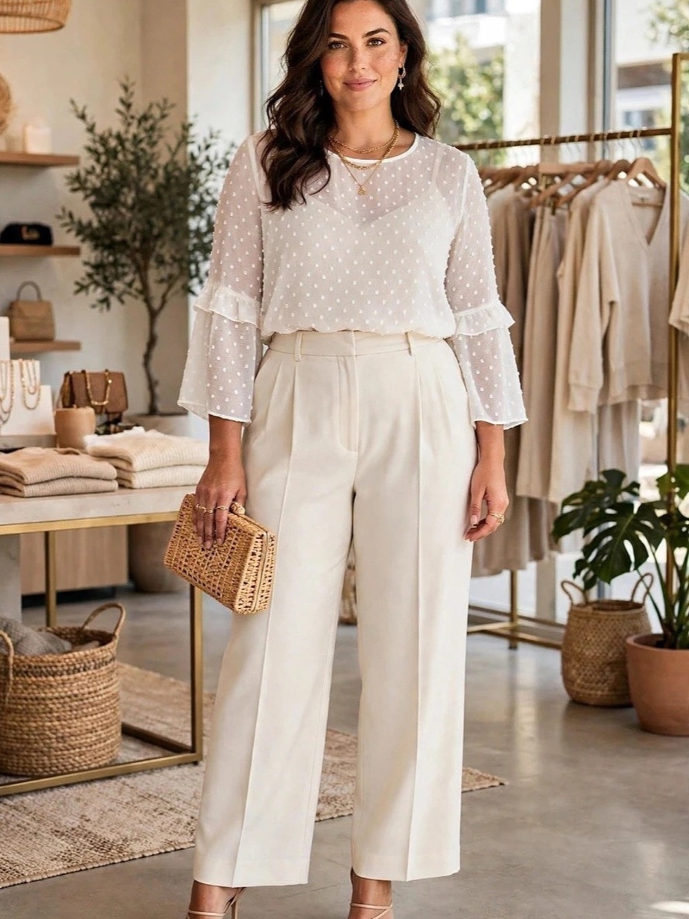 George Blouse in Off White XL NWOT